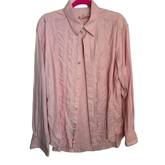 Robert Graham Pink Button Down Knowledge Wisdom Truth Shirt Size Large - Picture 1 of 13
